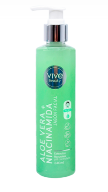 JABON FACIAL ALOE VERA + NIACINAMIDA VIVE BEAUTY 240 ML