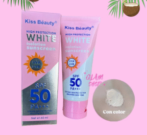 KISS BEAUTY PROTECTOR SOLAR CON COLOR WHITE SPF 50 ROSADO