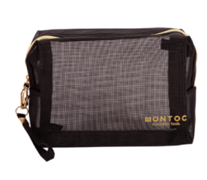 MONTOC COSMETIQUERA MALLA CUADRADA NYLON NEGRA
