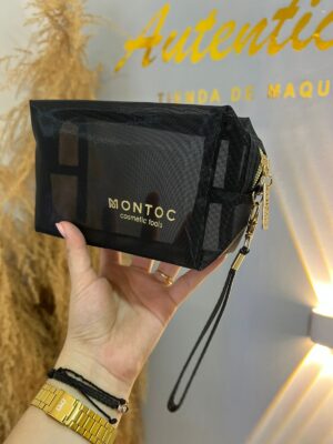MONTOC COSMETIQUERA MALLA NYLON NEGRA